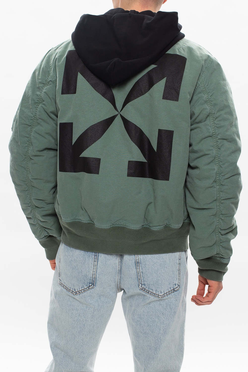 Bomber jacket Off White adidas Originals Trefoil Series T shirt in wit SchaferandweinerShops Samoa